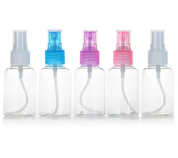  5 KS 50 ML Fľašiach Cestovné Priehľadného Plastu Parfum Fľašu Rozprašovač Prázdne Malé Spreji Náhodné Farby