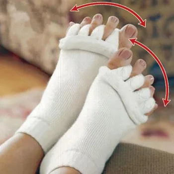  1pair Päť Prst Ponožky Prsty Prst Oddeľovač Nohy Zarovnanie Úľavu od Bolesti Masáž Ponožky pre Ženy Traky Podporuje Vysoká Kvalita