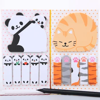  1PC Cute Cat Panda N-Krát Poznámok Memo Pad Papierové Nálepky poznámkový blok Darček Office kancelárske potreby Lech