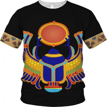  Móda Mužov, Páry T-Shirt 3D Tlač Snový Starovekého Egypta Navrhnuté Letné Tričko Animal Topy Tees
