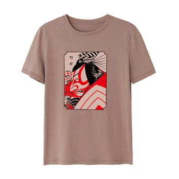  1PCS Módne Japonský Samuraj Prenos Tepla Krátky Rukáv T Košele Hip Hop Bežné Cotto Mužov Nadrozmerná Anime Tshirts