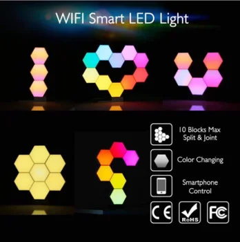  Lifesmart Cololight Pro Smart Geometrie Montáž DIY Lampa WiFi Pracovať s Google Asistent Alexa Cololight APLIKÁCIE Smart - 6Set