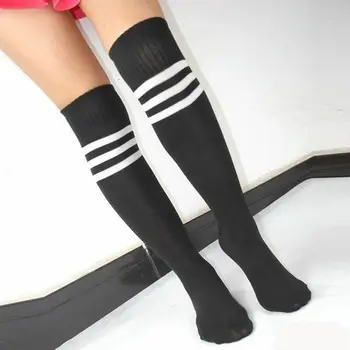  Horúce Pruhované Ponožky Ženy Šport Futbal Futbal Kolena Trubice Ponožky Pančuchy, Vysoké Ponožky pre Dievča Cheerleading Kawaii 2021 Móda