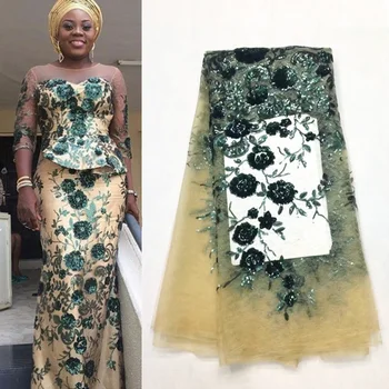  Krásny Dizajn Sequined Vyšívané Oka Textílie, Čipky pre Ženy Party Šaty s Čipkou Afriky Zlaté Flitre Guipure Čistý Čipky Materiál