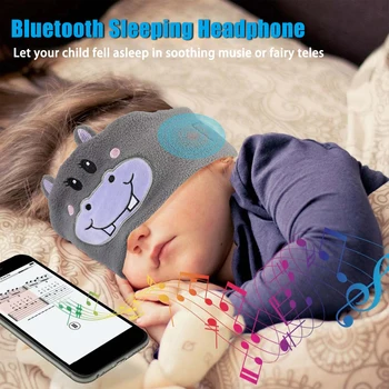  Bluetooth Očná Maska Spánku Masky Zvierat hlavový most Cartoon Mäkké Spánku Očná Maska Deti, Dospelých Bezdrôtové Slúchadlá s Mikrofónom
