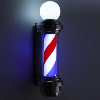  LED holičstvo, Prihláste Pól Svetlo Červená Biela Modrá Prúžok Dizajn Roating Salon Nástenné Závesné Svetlo Lampy Salón Krásy Lampa