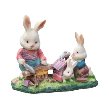  Nové Veľkonočné Kúsky Čokolády Pár Rodiny Bunny Živice Remesiel Darček Roztomilý Králik Zvierat Figúrka Veľkonočné Dekorácie, Záhradný Ornament