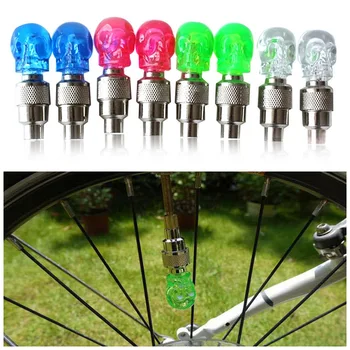  Lebka stropné Svetlá na Bicykel Ventil Svetlo Pohybu Aktivuje LED Svetlo, Bezpečnosť na Bicykli Lampa Kolies, Pneumatík Ventil Čiapky Bike Príslušenstvo
