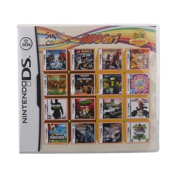  480 V 1 Kompilačné Video Hra s Tonerom Karty Pre Nintendo DS, 3DS 2DS Super Combo, Multi Košíka