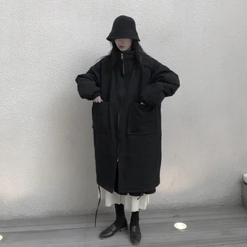  [TMAVÉ] Lu Yu Shanyu Zimné Nový Produkt Yamamoto Tmavé Yoji Dlho Veľké Vrecko Dizajn Mužov A Žien Hrubé Čalúnená Kabát