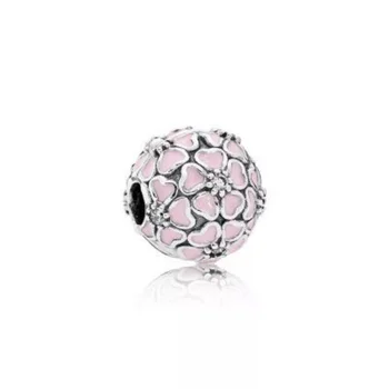  Nový štýl 925 silver ružová série peach blossom láska korálky fit pôvodné Pandora dámy DIY kúzlo náramok náhrdelník šperky