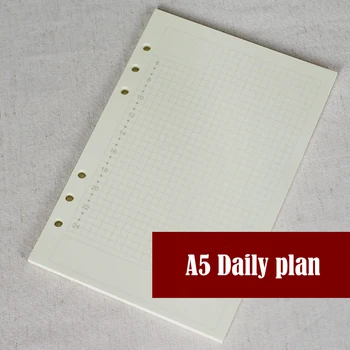  A5 Loose-Leaf Notebook Náhradná Špirála Binder Plánovač Vnútornej Strane vo Vnútri Papiera Mliečne Týždenný Mesačný Plán robiť Line Dot grid