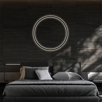  Autor krúžok led nástenné svietidlo Minimalistický nástenné svietidlo obývacia izba dekorácie atmosféru svetlá Nordic izba dekor Osvetlenie s plug