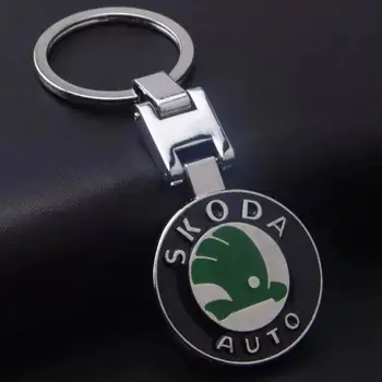  3D Kovové Auto Keychain Odznak Znak Držiteľ Dekorácie S Logom Pre Škoda Octavia FABIA KAMIQ KAROQ KODIAQ RÝCHLE SCALA VYNIKAJÚCE