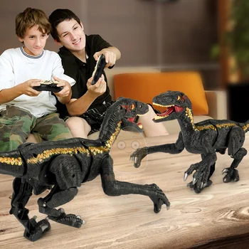  Dieťa Diaľkové Ovládanie Dinosaurov Elektrické RC Velociraptor Robot Inteligentné LED Svetlo Jurský Zvierat Vzdelávacie Hračky Pre Chlapca Darček
