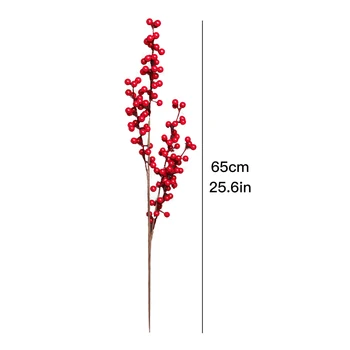  Red Berry Pobočky Fortune Ovocie Umelé Kvetinová Výzdoba Ornamentami 65 CM Vianoce DIY Sušených Kvetov, Dekoratívne Doplnky