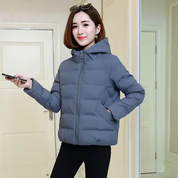  Matné textílie dole bavlnená bunda dámske 2019 nové jesenné a zimné kabát žien ľahké bavlnené oblečenie, krátke chlieb kryt kórejského