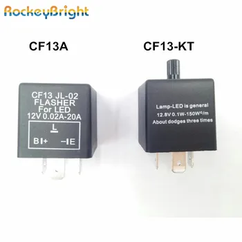  Rockeybright 12V 3-PIN 0.02 A-20A Elektronickej LED Nastaviteľné Flasher Relé Pre Zase Signálneho Svetla Blinker CF13-KT Auto Flasher Relé