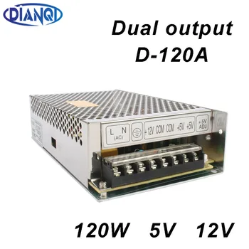  Duálny výstup napájanie 120w 5V 12V 12A,5A,6A,4A,5A,2.5 power suply D-120A ac dc converter dobrej kvality