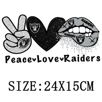  Mier, Láska Raiders Škvrny Na Oblečení DIY Úrovni Umývateľný Železa-Na Prevod Na Oblečenie Srdce a Pery Prenos Tepla Nášivka Dekor