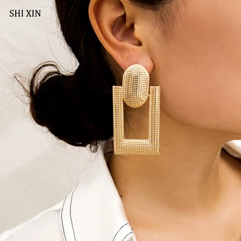  SHIXIN Veľký Pokles Náušnice pre Ženy Geometrie Vyhlásenie Náušnice 2022 kórejský Módne Šperky Štýlový Veľké Závesné Earings Žena
