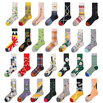  Nové 2020 Kawaii Sladké dámske Ponožky Zábavné, Roztomilé Krém Candy Farby Cartoon Abstraktný Vzor, Dizajn Šťastný Ponožky Pre Vianočný Darček
