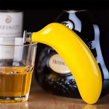  5 oz Banán Hip Banky Osobné Alkohol Whisky Vrecku Banky z Nehrdzavejúcej Ocele Fľaša Vína Cestovné Drinkware Na Darček k Narodeninám