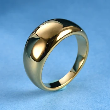  Zlatá Farba Titánové Ocele Kolo Prst Prstene pre Mužov, Ženy Unisex Módne Šperky Darček Drop Shipping