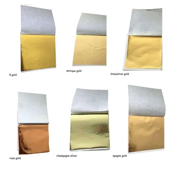  100 Ks 8.5x9cm Umelecké Remeslo Imitácia Zlata Sliver, Medené Fólie, Papiere Leaf Listy Listy Gilding DIY Plavidlá Dizajn Dekor Papier