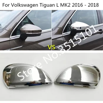  Auto Stick Spätné Spätné Bočné Sklo Zrkadla Výbava Rám 2 ks Pre Volkswagen VW Tiguan L TiguanL MK2 2016 2017 2018 2019 2020