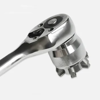  1pc 3/8 palcové disky, 10-19 mm nastaviteľné hex univerzálnej zásuvky ratchet zásuvky kľúč adaptér hlavy kľúča rukáv repair tool