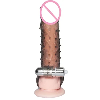  Triple vibrátor penis extender rukáv,Muž Opakovane brnenie penis krúžok plášť loptu slučky klitoris masáž odkladu kondóm sexuálne hračky pre dildo