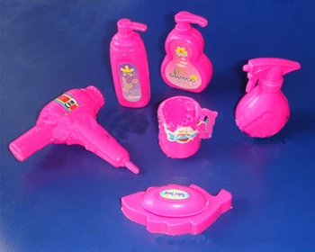  6pcs/veľa Miniatúrne Bábika Príslušenstvo Kúpeľňa Produkt Doplnky Pre Barbie Doll House sušič na Vlasy Kúpeľové Mydlo Pohár Deti Hračka