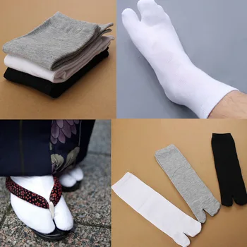  1 Pár Footful Unisex Japonské Kimono Flip Flop Sandále Split Prst Tabi Ninja Ponožky Muži Ženy Split Nohy Prst Bavlnené Ponožky