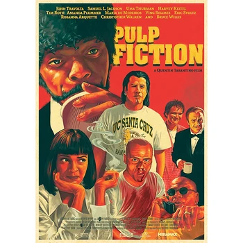  Klasický Filmový Plagát Pulp Fiction Kraft Papier Vintage Plagáty Pre Domáce Bar Obývacia Dekor Kvalitné Nálepky Na Stenu