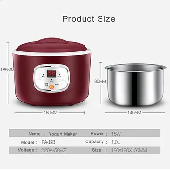  220V Elektrické Automatické Jogurt Maker Stroj Konštantná Teplota Kuchynské Náradie Ryžové Víno Natto Stroj Vložkou z Nehrdzavejúcej Ocele