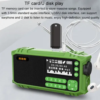  Multi-funkčné FM Rádio Prenosný Bluetooth Reproduktor s LED Baterka Podporu U Diskov TF Kartu, AUX Čas Lyrics Display