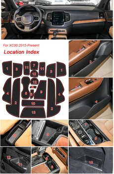  Značka, LOGO Auta Styling Pre Volvo XC90 S90-Súčasnosť Brány slot pad Interiérové Dvere Groove Mat Non-slip prachu Mat Príslušenstvo