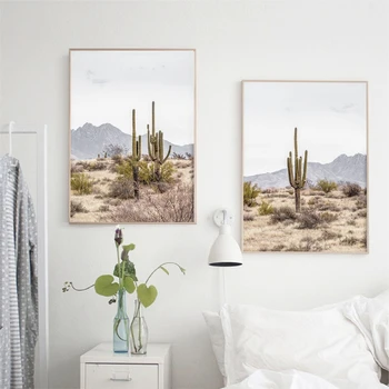  Púšť Kaktus Plagáty Tlačiť Boho Šírku Steny Umelecké Plátno Na Maľovanie Saguaro Kaktus Obrázok Pre Obývacia Izba Domáce Dekorácie