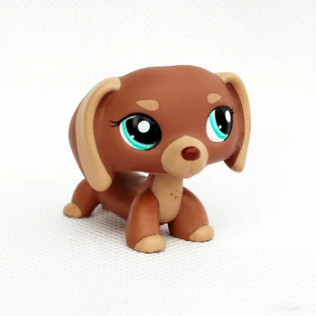  LPS MAČKA Littlest pet shop bobble hlavu hračky psa roztomilý hnedý JAZVEČÍK #1751 s modrými očami zriedkavé anime obrázok hračky doga pre deti