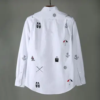  HOM BRUN tričko Oxford vyšívané full-telo tričko pre mužov