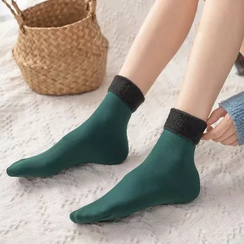  8Pairs/ dámske Zimné Teplo Hrubé Cashmere Poschodí Spacie Ponožky Mäkké Bežné jednofarebné Ponožky Čižmy Domácnosti Poschodí Ponožky