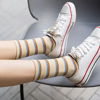  Dámske Ponožky Roku 2020, New British Koberčeky Pruhované Ponožky Letné Pohodlné Harajuku Paletu Farieb Retro Dlhé Ponožky Dámy Kvality