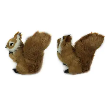  8 * 7 cm Mini Simulácia Veverička Plyšové Hračky Roztomilý Zvierat Prívesok Dekorácie, Hračky pre Deti Darček k Narodeninám