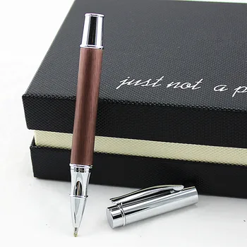  Vysoko kvalitné Drevené a kovové Pero Rollerball Čierny atrament luxusné písanie darček perá Študentov kaligrafie daňový Úrad pero