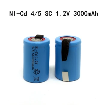  Nové Vysoko Kvalitné Nabíjacie Batérie 4/5 SC NI-Cd 1.2 V 3000MAh, S Spájkované Nikel List, Pre Skrutku Noža Náradie