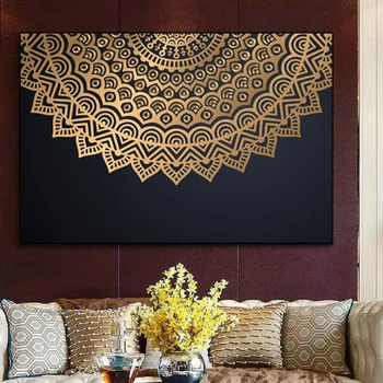  Mandala Retro Kruhovým Vzorom Zlatého Klasické Nástenné Art Plagát Dekoratívne Maliarstvo, Grafika Darček Spálne, Obývacia Izba Domov De