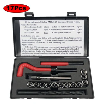  Vlákno Repair Tool Kit 22pcs M11X1.25 pre Obnoviť Poškodené Závity Kľúč maticový Kľúč Twist vrtáka Auta
