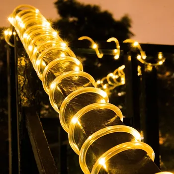  5/10/20/30 M Vianočné LED Lano Svetlo 8 Režimov Nízke Napätie Vonkajšie Nepremokavé Lano Trubice String Svetlo Pre Záhradné Podlažie, Terasa, Bazén