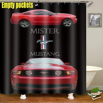  Ford Mustang Prihlásiť 3D Sprchový Záves pre Tvorivé Osobnosti Sprchový Záves pre Kúpeľňa Decor
